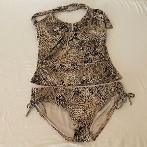 Calvin Klein Womens 2 Piece Tankini Bathing Suit M